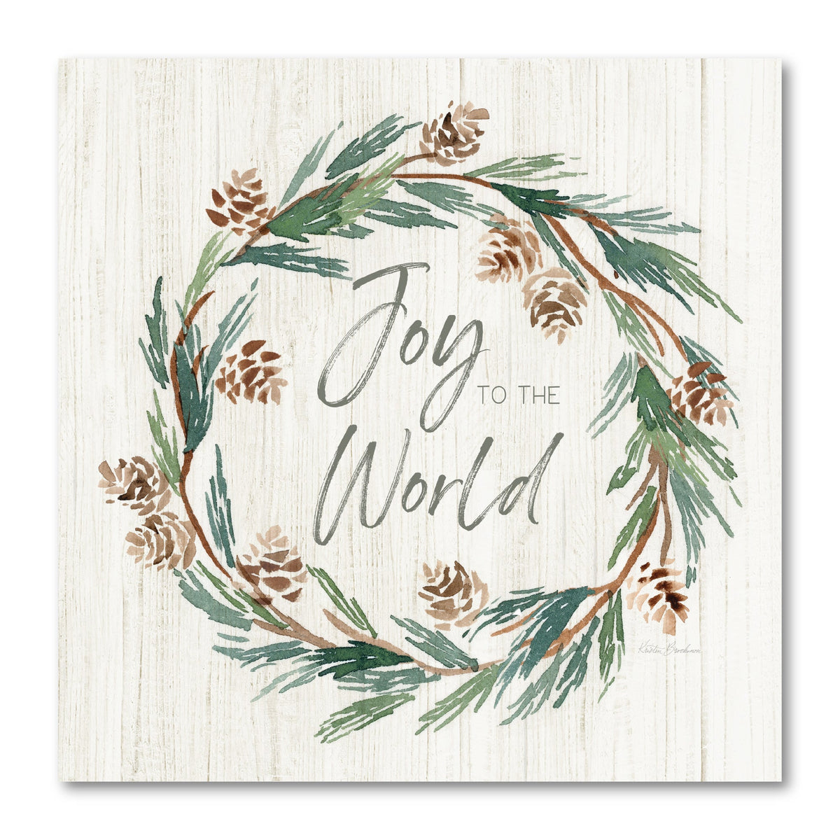 Joy to the World Wreath Gallery-Wrapped Canvas Wall Art