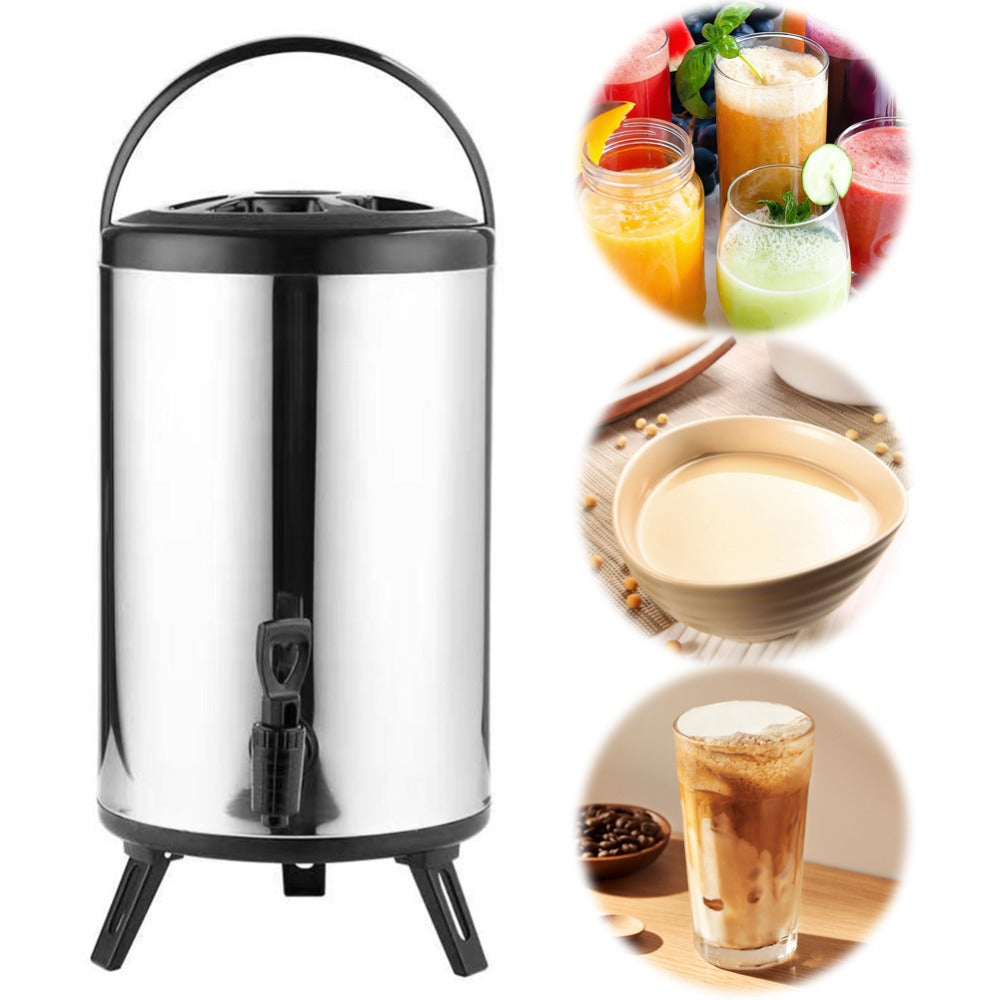 Beverage Dispenser with Spigot Insulated Drink Bucket for Hot Cold Coffee Tea Juice Water Party Catering Drink Container 6L