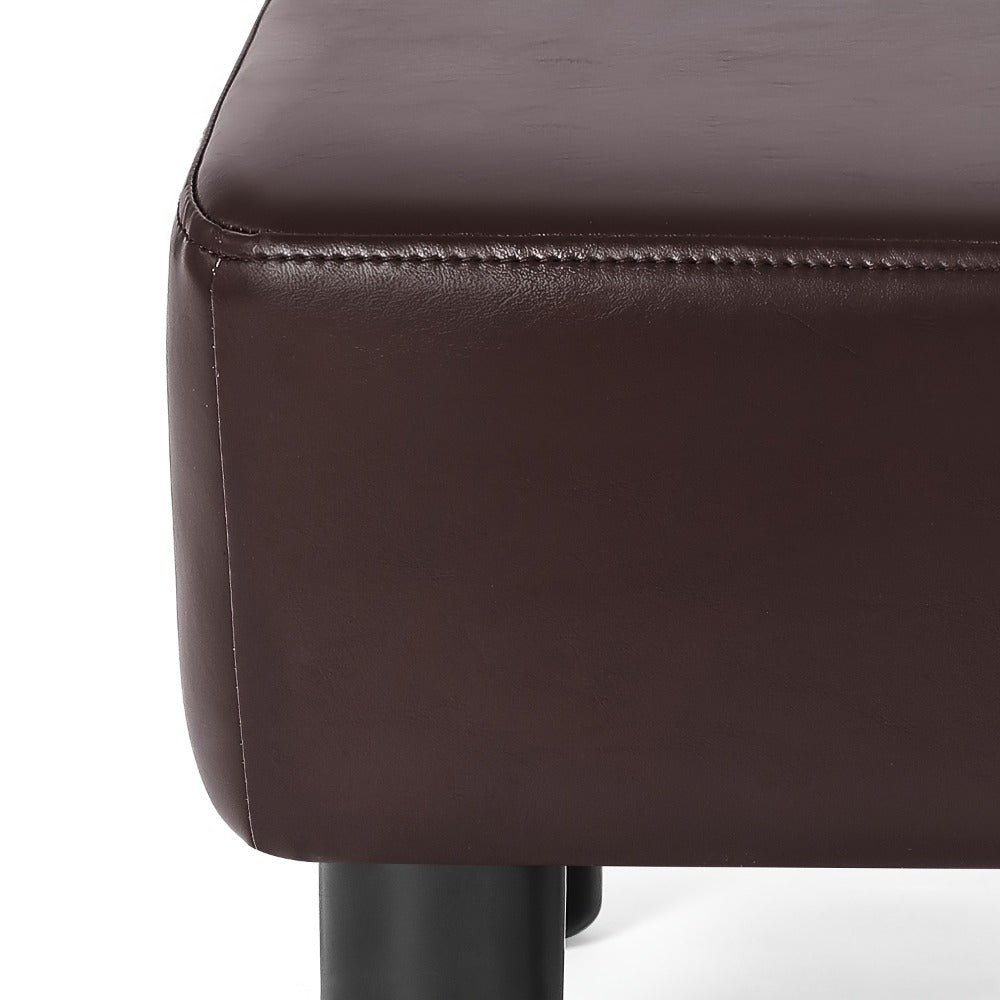Ottoman Compact Rectangular Footrest, 15.6-Inch Width with Underside Zip Storage and Four Color Options