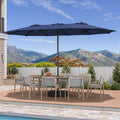 Patio Umbrella 15FT Double-Sided Rectangle with 12-Rib Frame, Triple Vents, Crank and Two Color Options