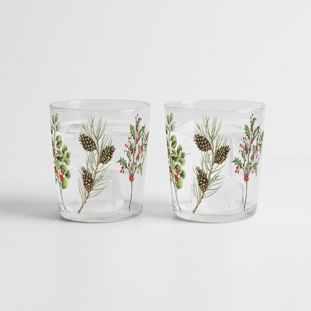 Winter Botanicals - Peppermint 9.6oz Soy Wax Candle 2 Piece Set