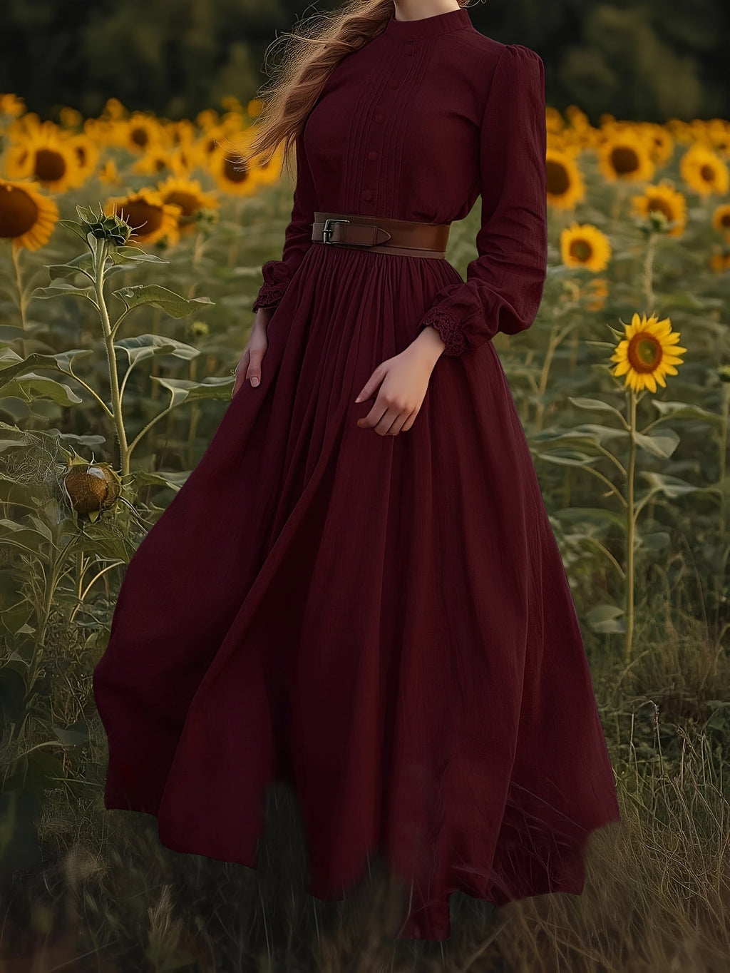 Susannah | Romantisches Maxikleid mit hohem Ausschnitt