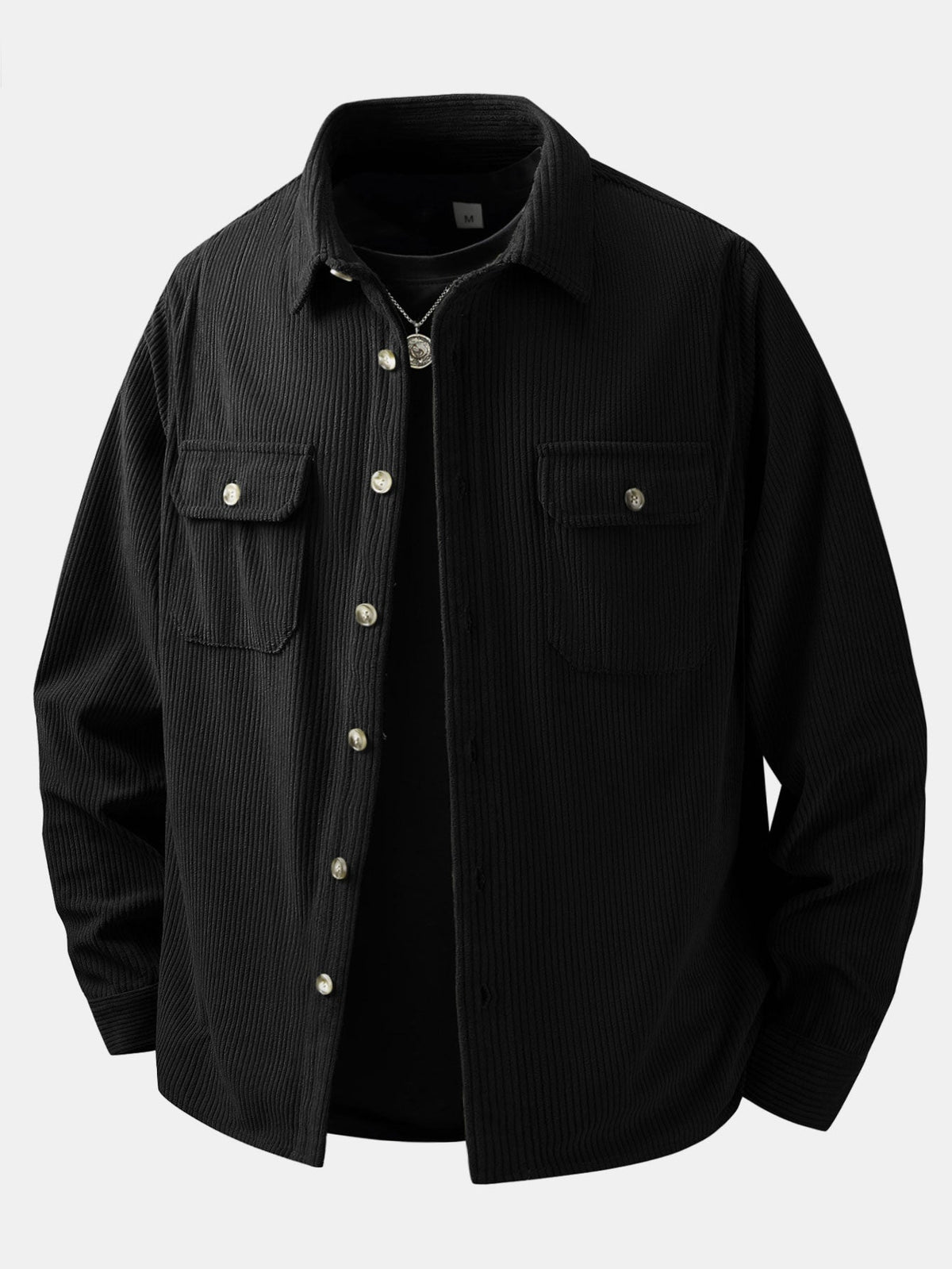 Corduroy Overshirt With Dual Chest Pockets