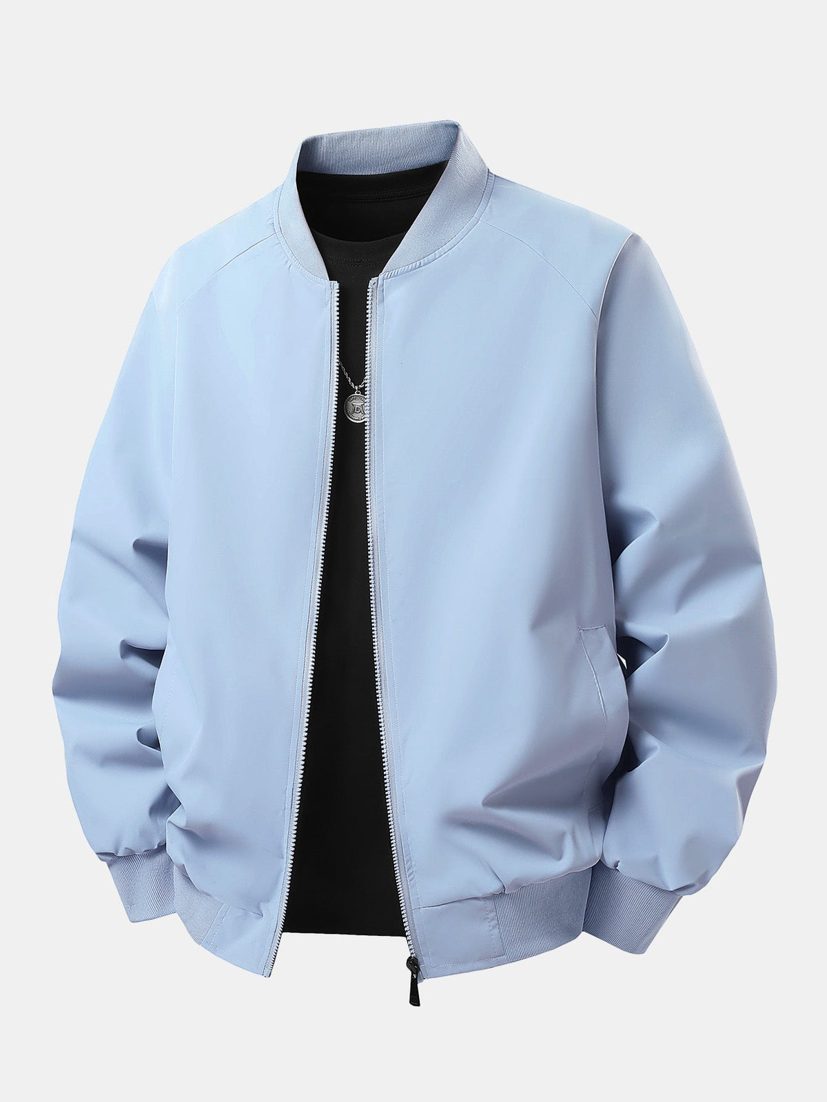 Relax Fit I Want You Back Print Zip-Up Bomber Jacket