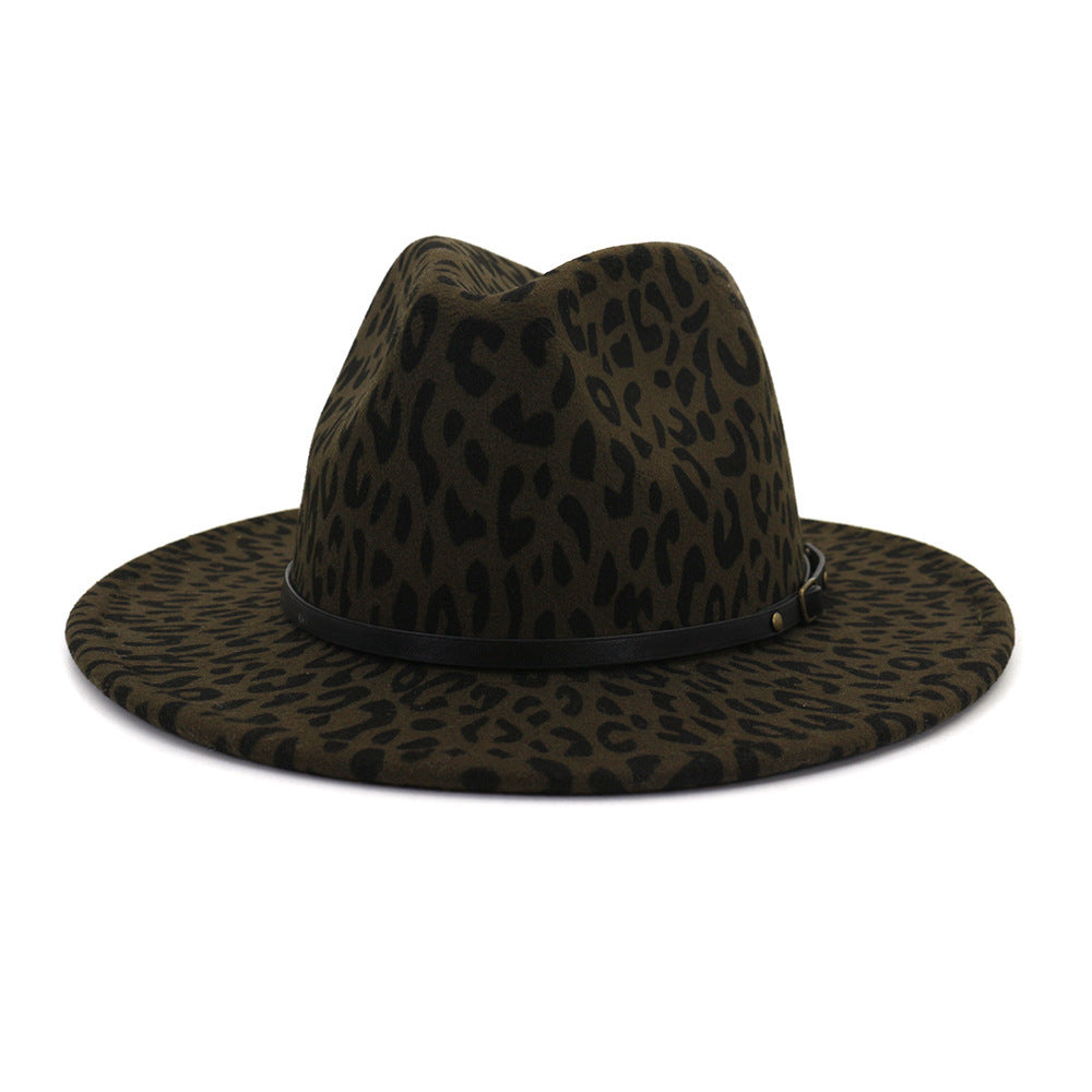 Austin Fedora-Hut aus Wollfilz mit Animal-Print, verstellbar
