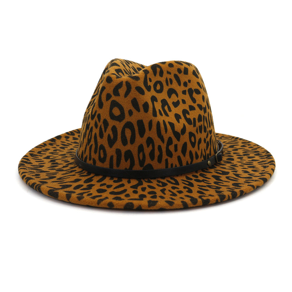 Austin Fedora-Hut aus Wollfilz mit Animal-Print, verstellbar