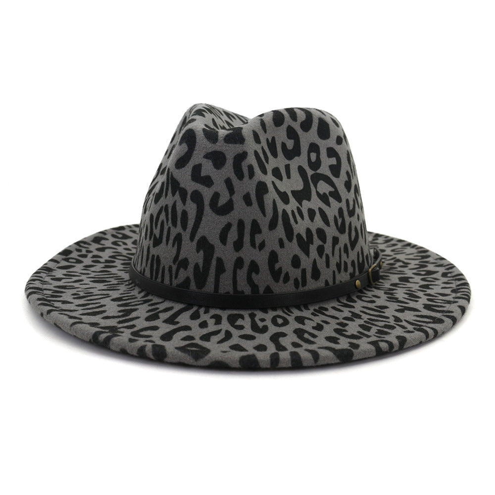Austin Fedora-Hut aus Wollfilz mit Animal-Print, verstellbar