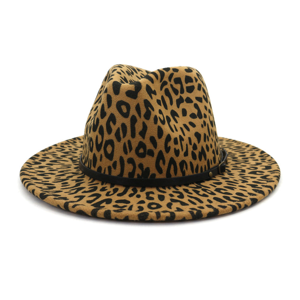 Austin Fedora-Hut aus Wollfilz mit Animal-Print, verstellbar