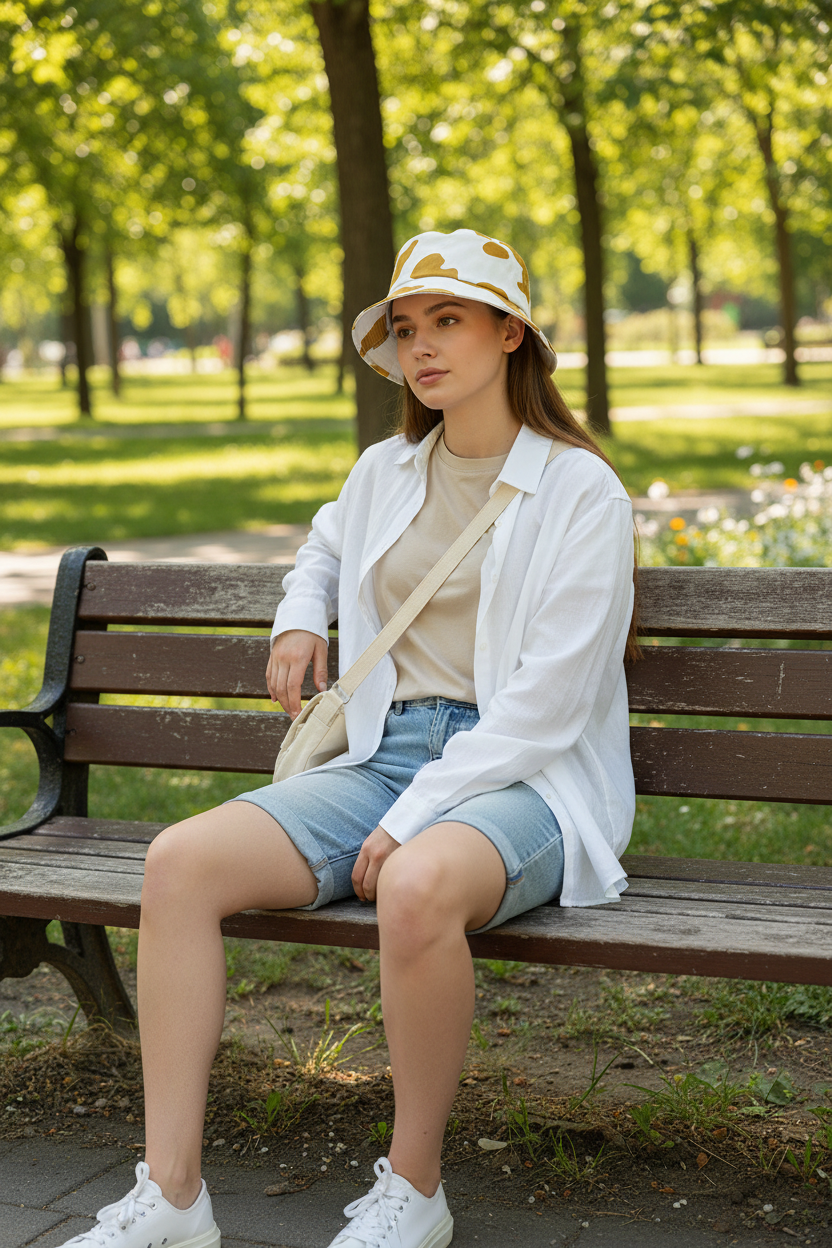 Weatherford Women's Cow Print Cotton Bucket Hat – Japanese Style, All-Season
