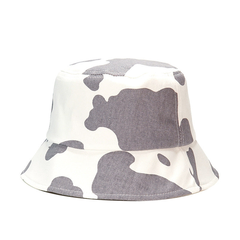 Weatherford Damen-Bucket-Hat aus Baumwolle mit Kuhmuster – Japanischer Stil, ganzjährig tragbar