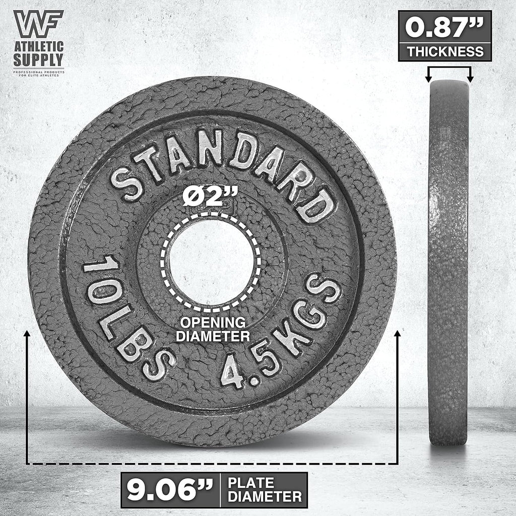 Gray STANDARD Cast-Style Weight Plates in Single, Pair, Four-Piece and Mixed Sets for Barbell Training