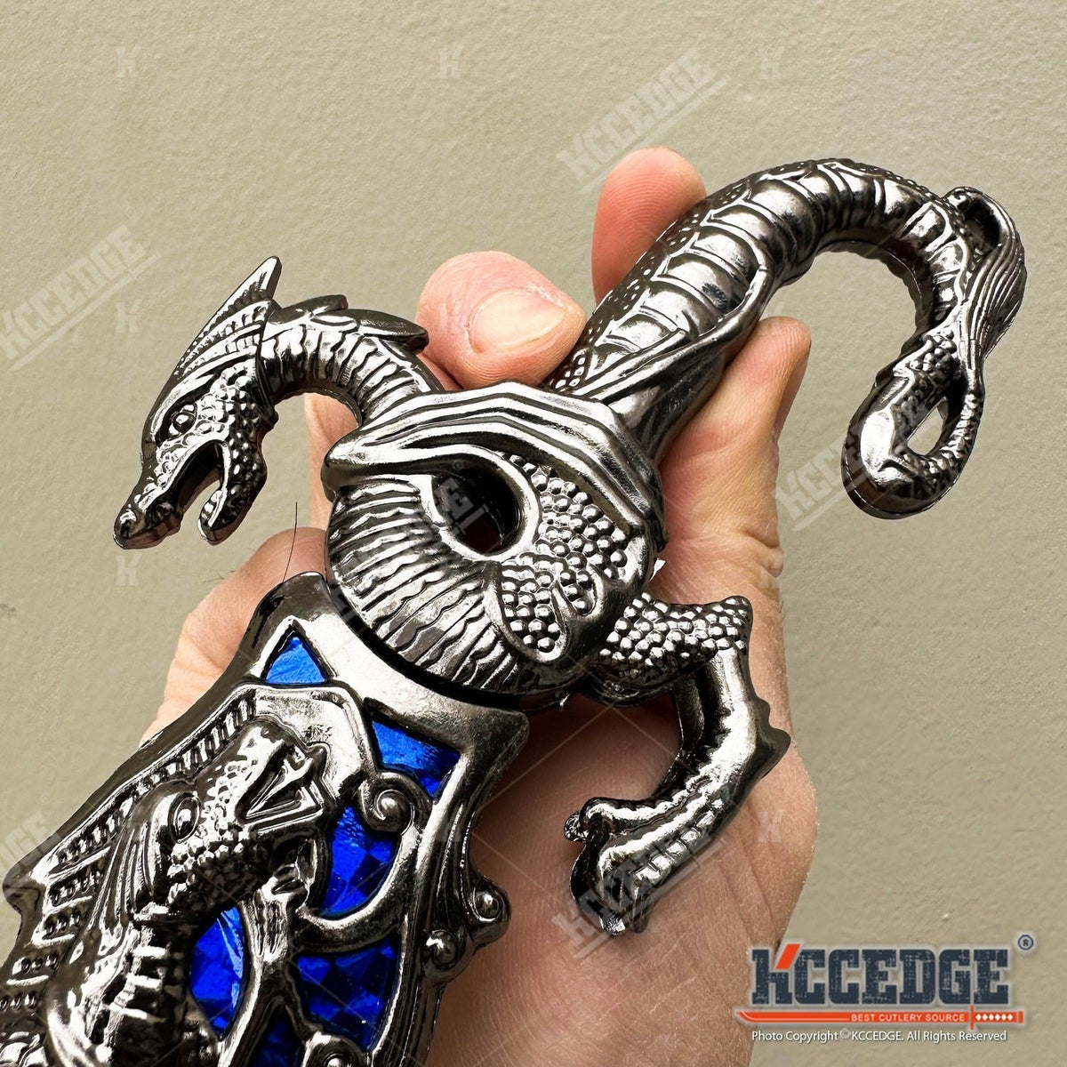 Medieval Fantasy Fixed Blade Knife with Scabbard – 9" Dragon Cosplay Collectible Dagger, 440 Stainless Steel, Historical Replica for Display & Medieval Fair Props