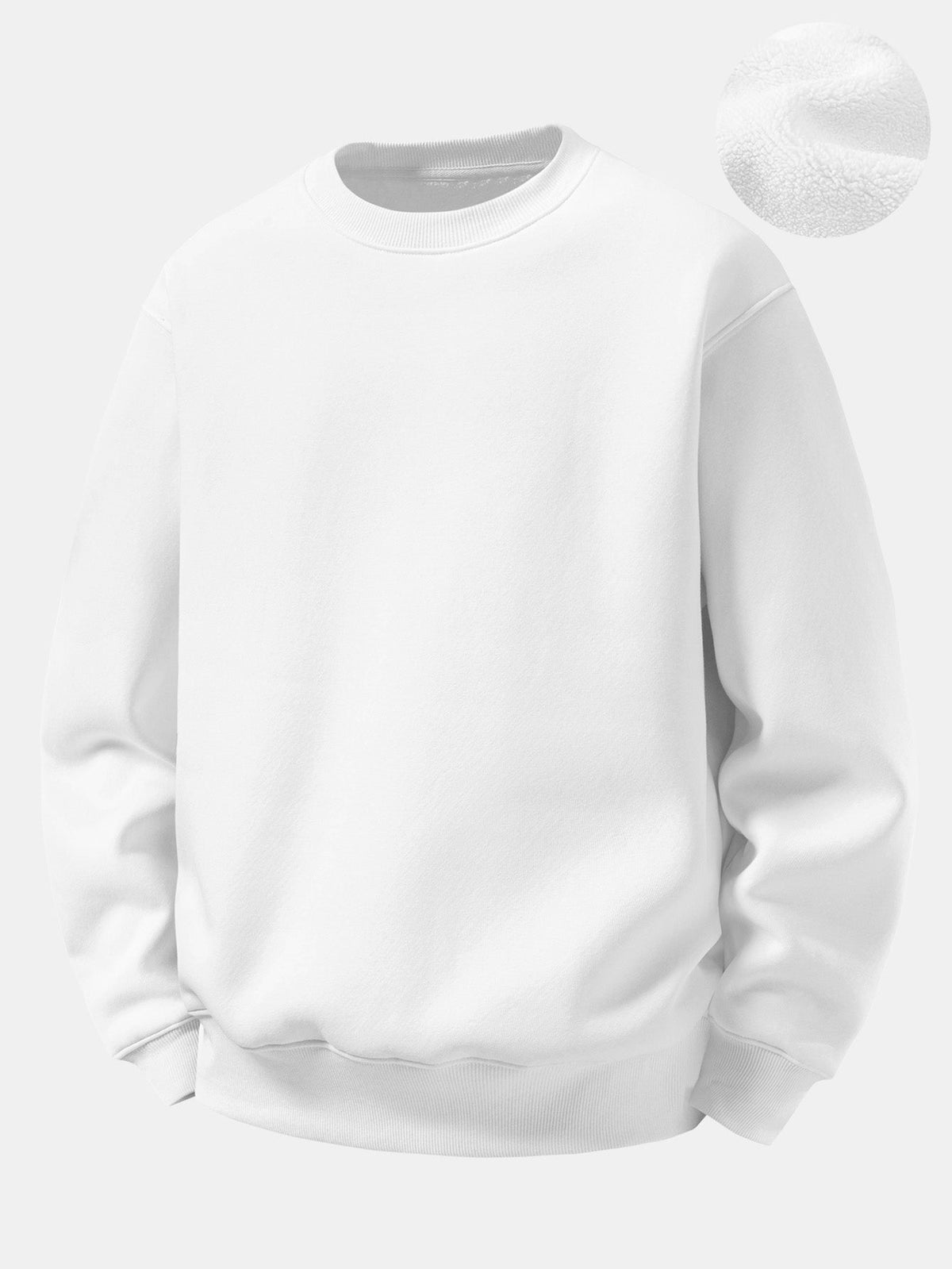 Basic Relaxed Fit Sherpa-Lined Sweatshirt
