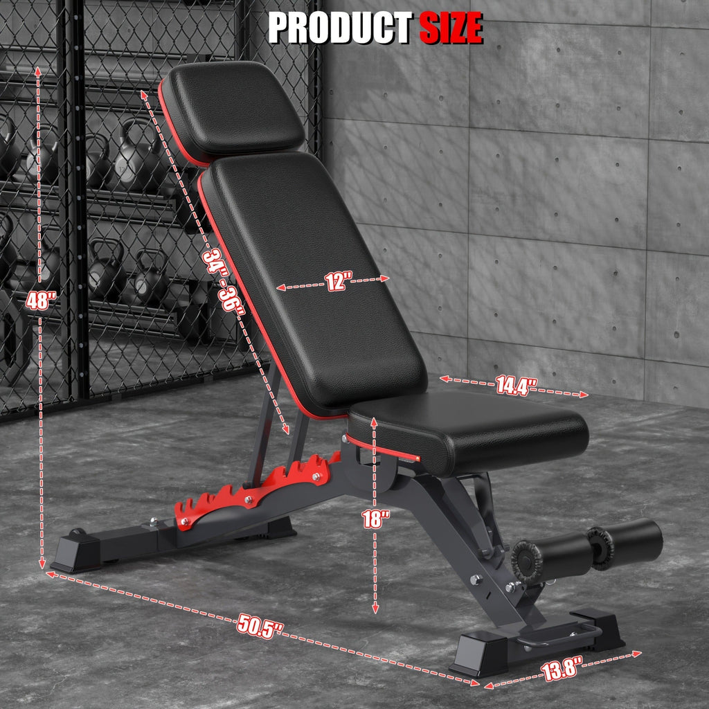 Adjustable Weight Bench in a Foldable 14-in-1 770lb Capacity Design for Full Body Strength Training at Home