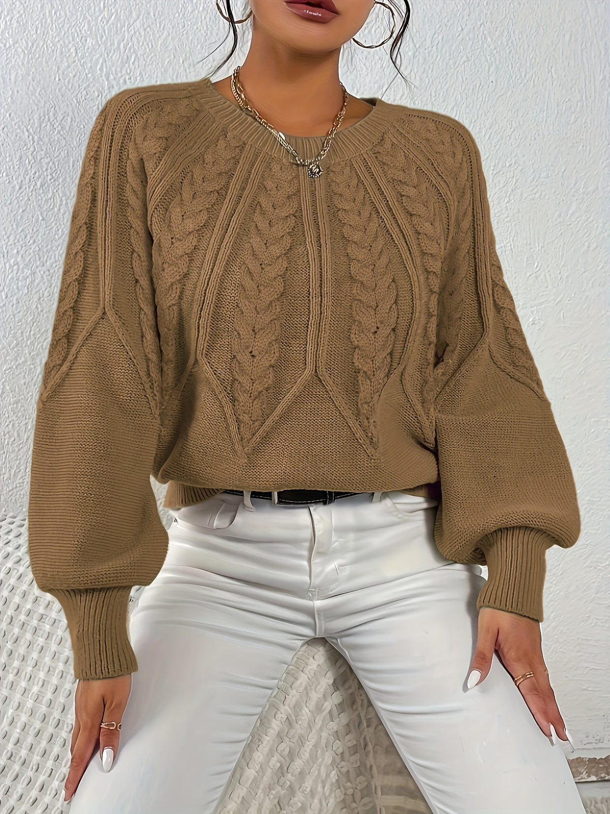 Ophelia | Entspannter Zopfmuster-Pullover