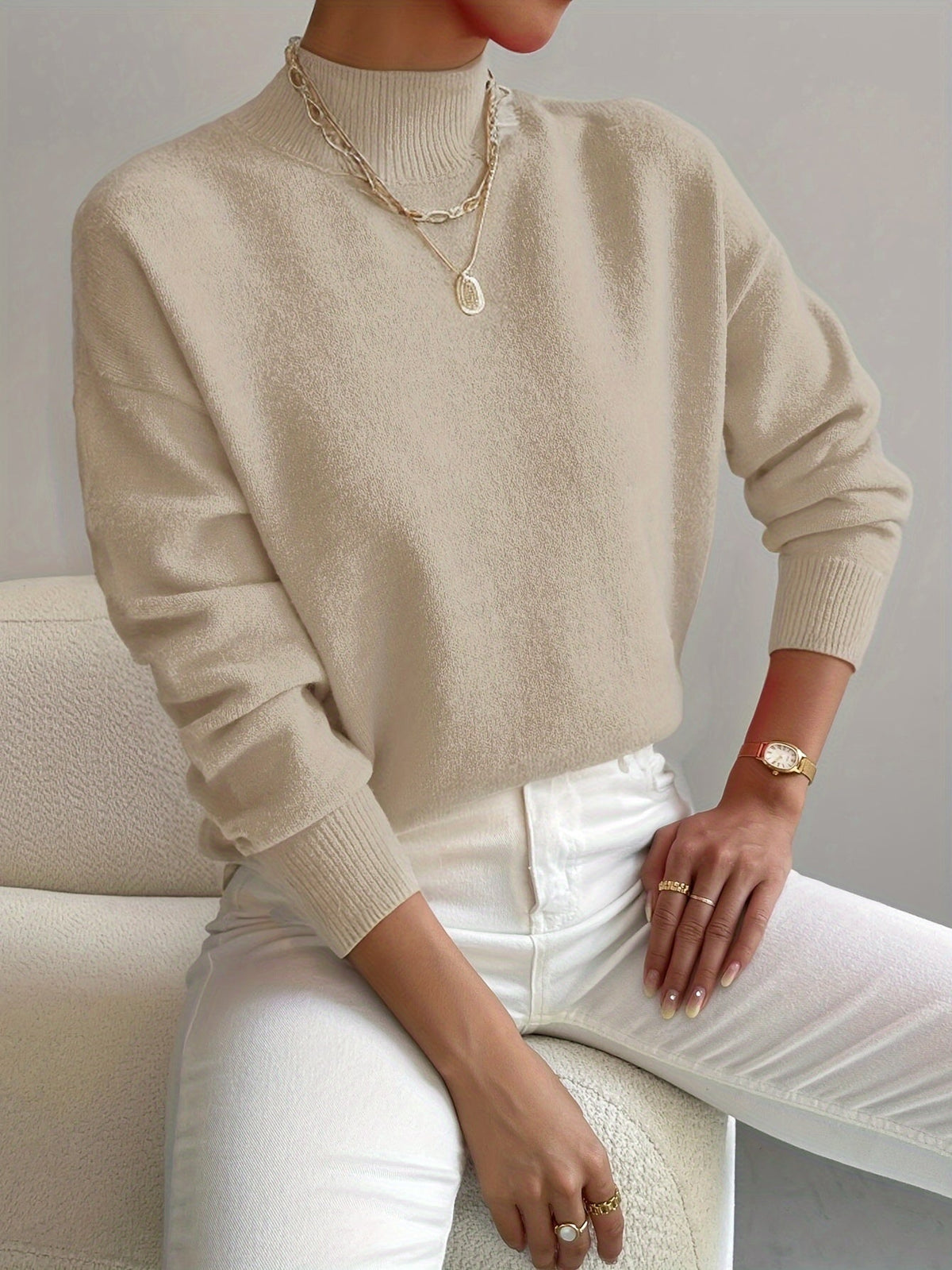 Simone | Relaxed Mock Neck Jumper