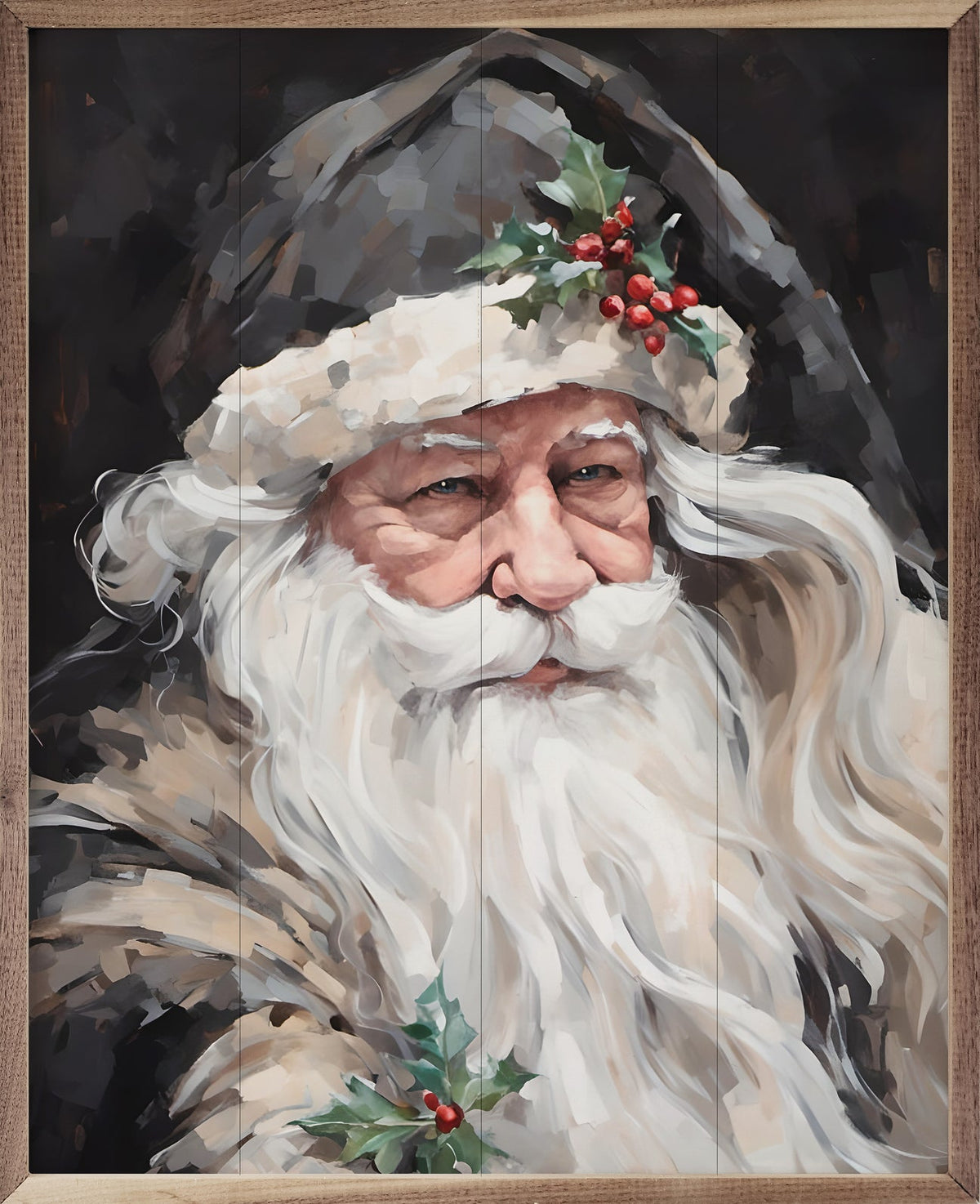 Kendrick Home Wise Grayscale Santa