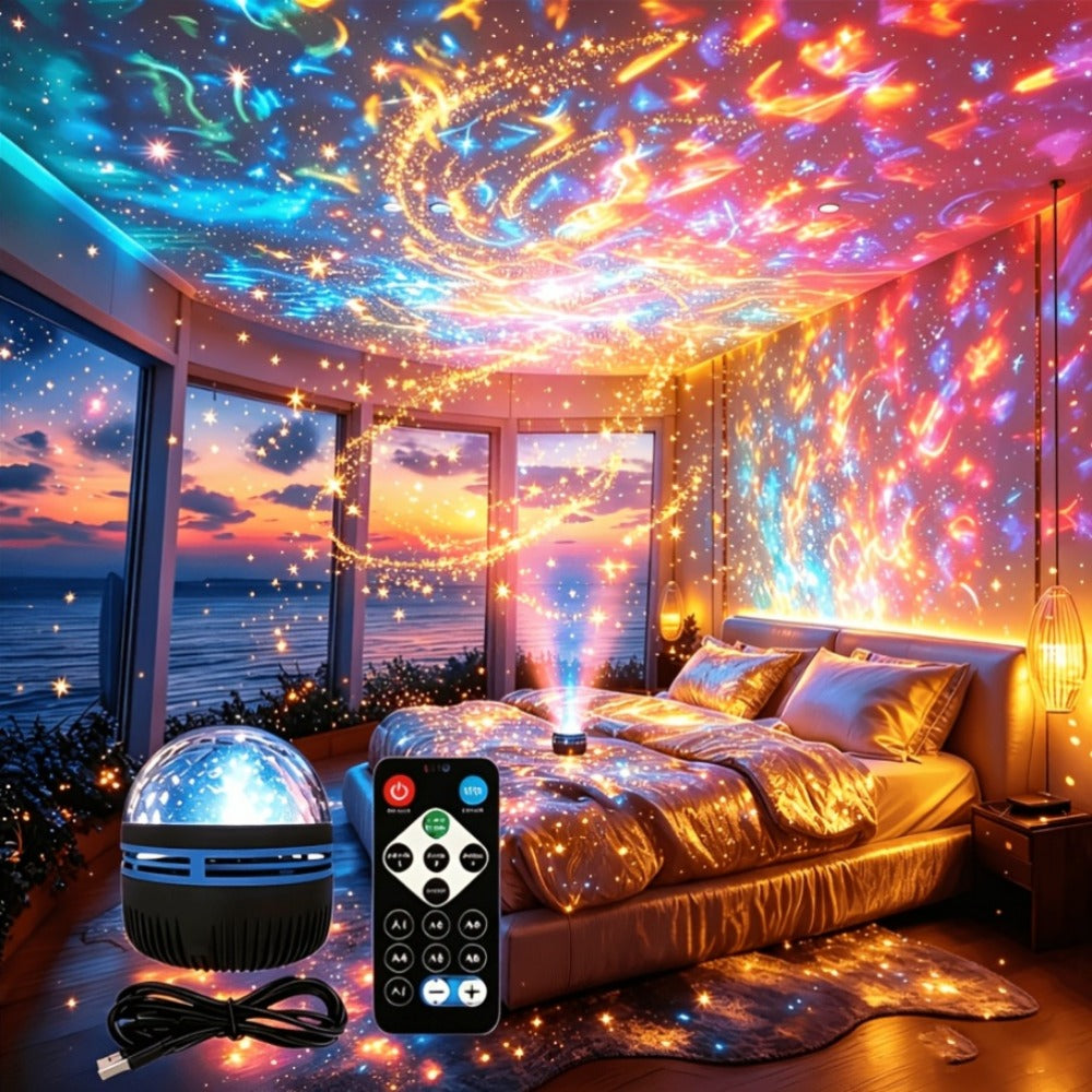 17-Color Star Projector Night Light with Remote, Timer and USB Power
