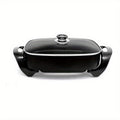 Jumbo Electric Skillet 8-Quart 16x12x3.15 Inch Deep Dish Copper Nonstick with Tempered Glass Vented Lid & Upgraded Thermostat – Large Family Electric Frying Pan for Roasting Frying