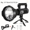 XHP90 High Power LED Flashlight USB Rechargeable Powerful Spotlight Searchlight, 4 Modes for Camping, Travel and Outdoor Use