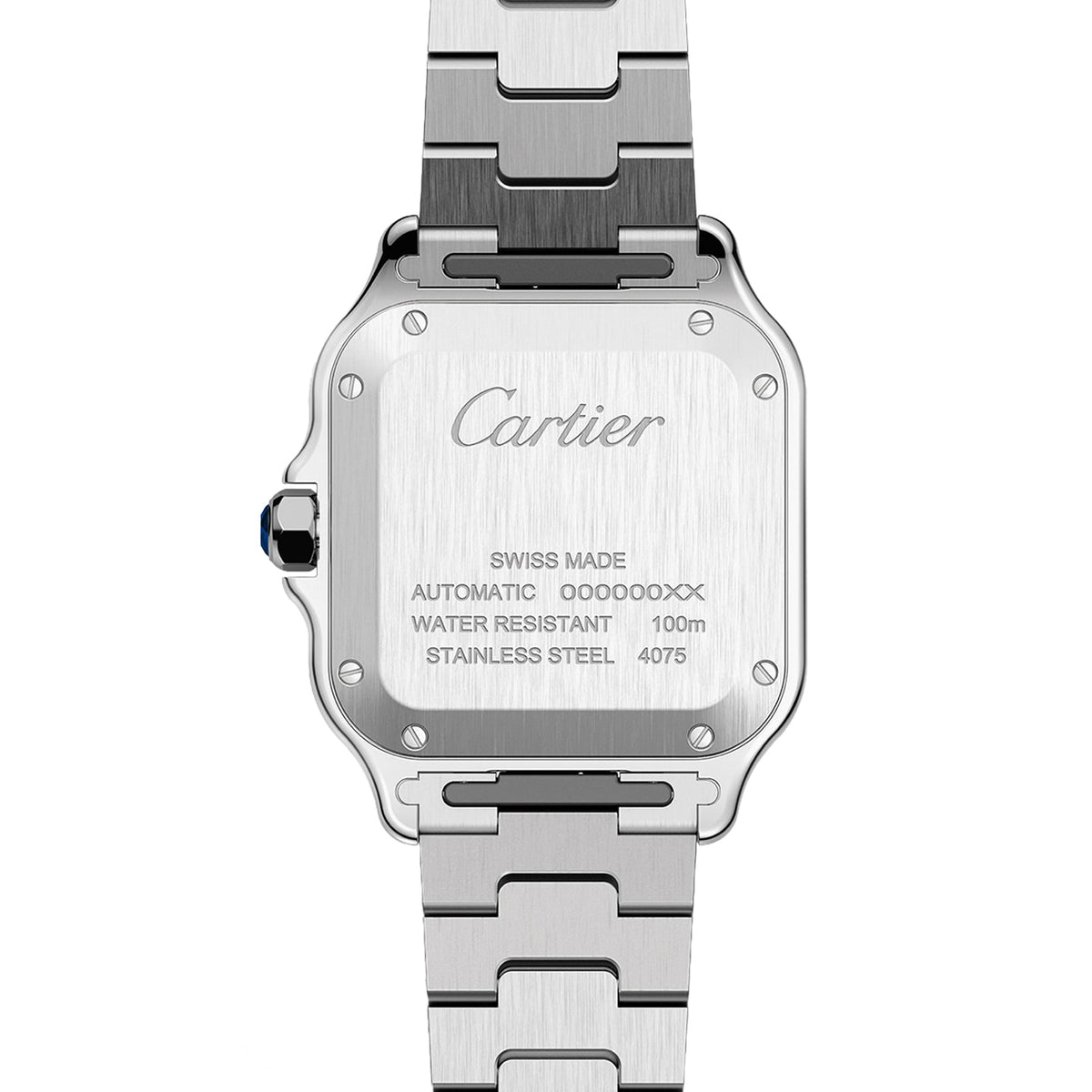 Santos de Cartier mittleres Modell | 35 mm, Stahl, silbernes Zifferblatt