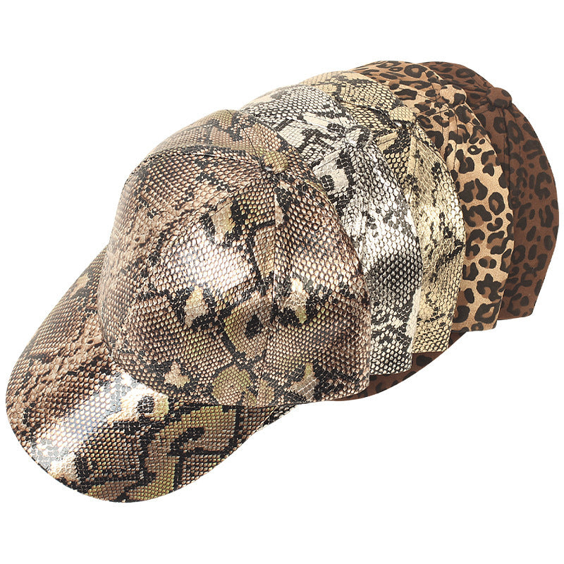Warren Baseballkappe aus Kunstleder mit Animal-Print und UV-Schutz