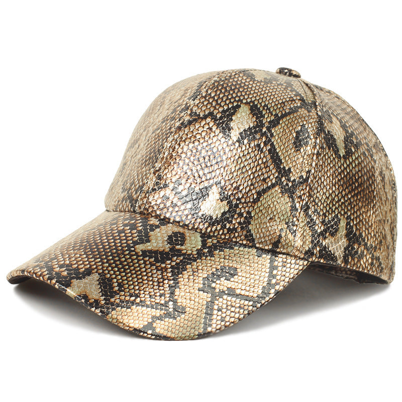 Warren Baseballkappe aus Kunstleder mit Animal-Print und UV-Schutz