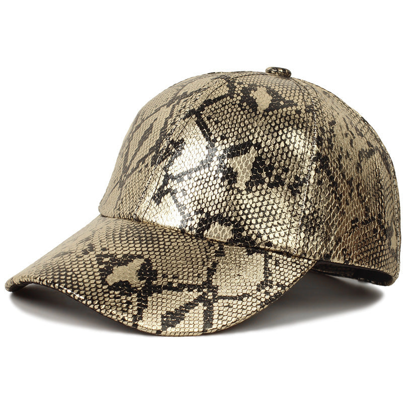 Warren Baseballkappe aus Kunstleder mit Animal-Print und UV-Schutz