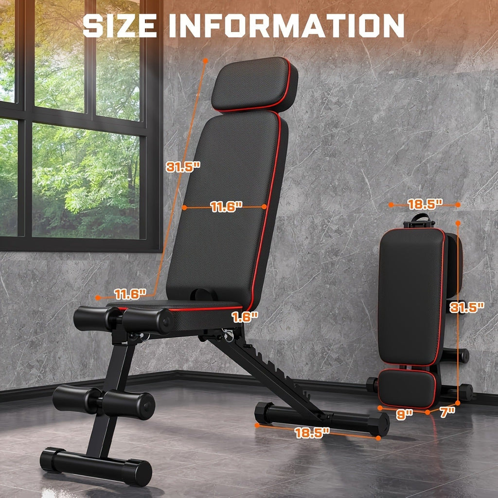 Adjustable Weight Bench in a Foldable 14-in-1 770lb Capacity Design for Full Body Strength Training at Home