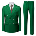 Casual Men's Suit Slim Fit Double Breasted 2 Piece Business Tuxedos