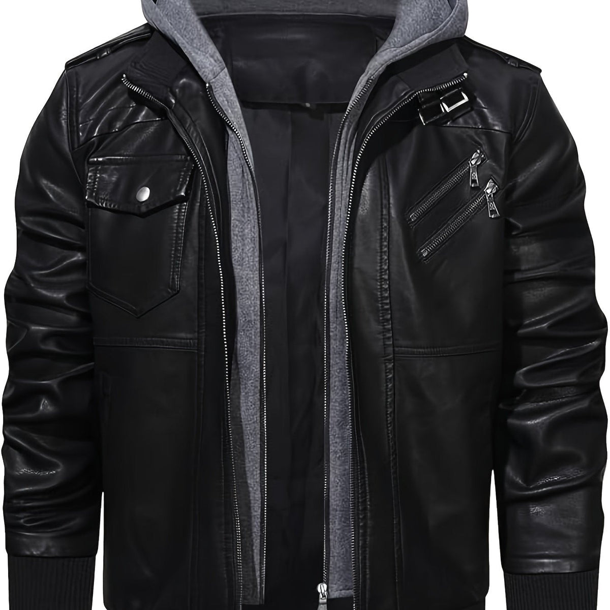 Donovan | Mehrlagige Kapuzen-Moto-Jacke