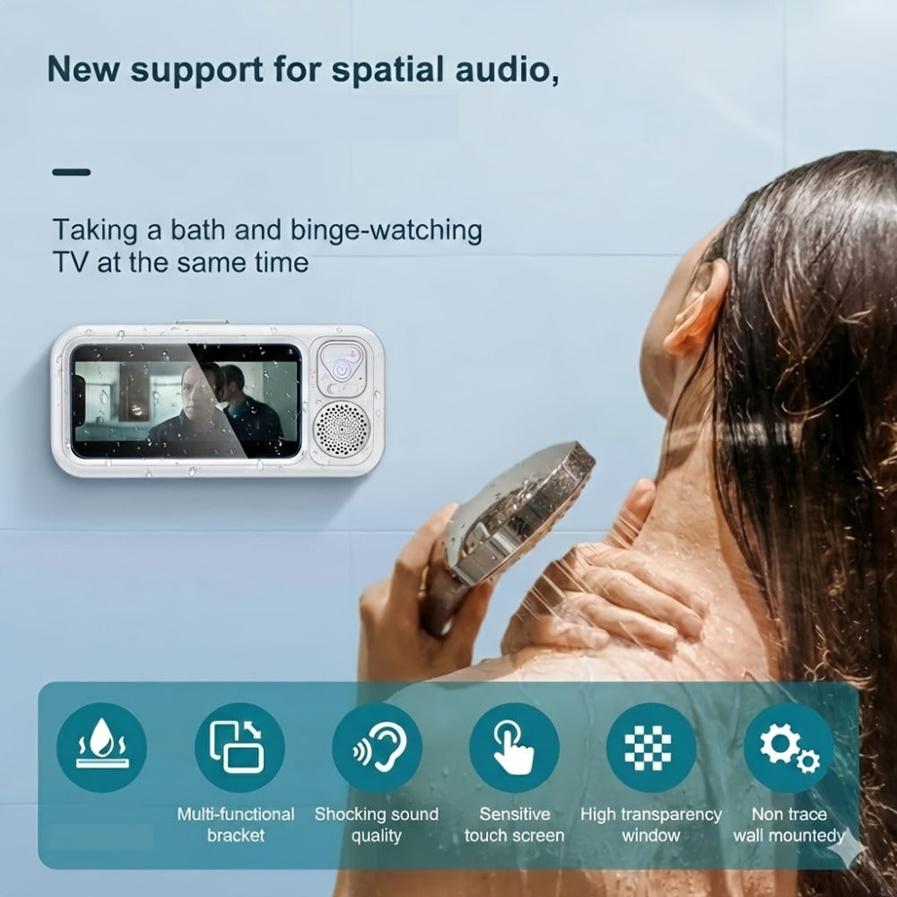 Shower Phone Holder Wall Mount with Bluetooth Speaker for an Everyday Personal Care Routine