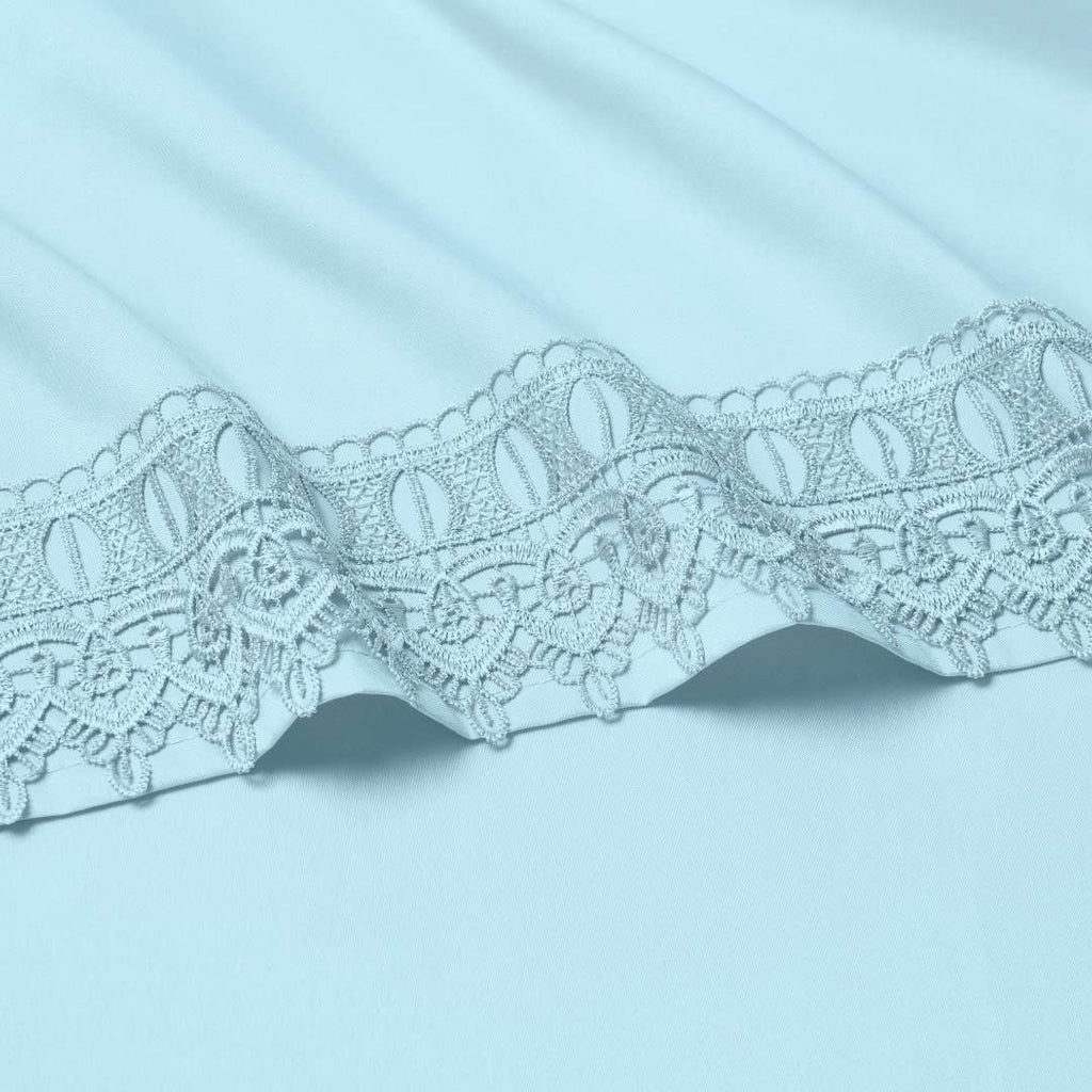 Bamboo Lace Crochet Embroidery 4 Piece Sheet Set