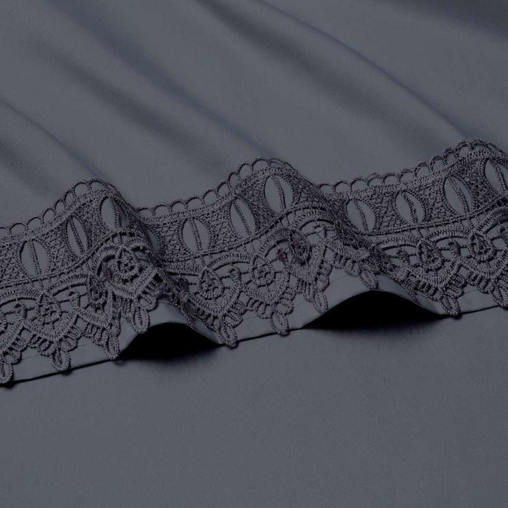 Bamboo Lace Crochet Embroidery 4 Piece Sheet Set