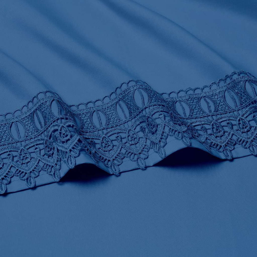 Bamboo Lace Crochet Embroidery 4 Piece Sheet Set