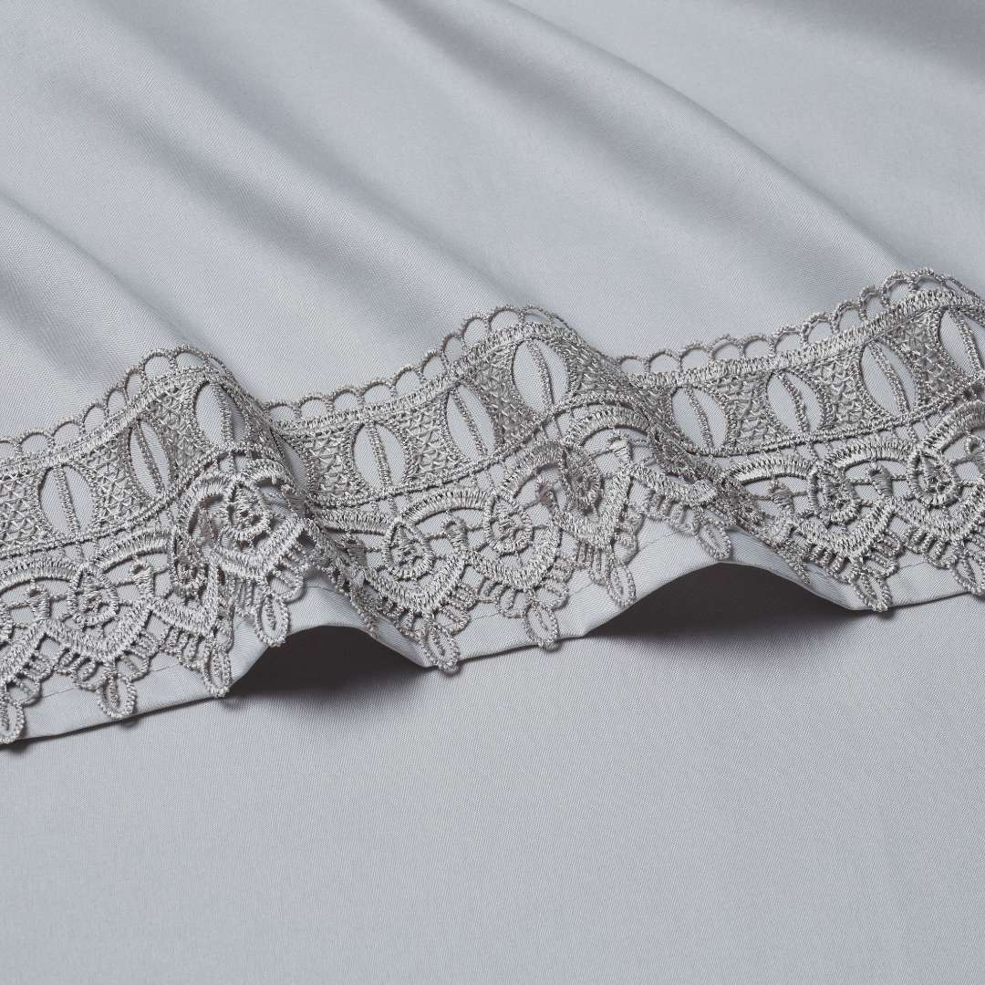 Bamboo Lace Crochet Embroidery 4 Piece Sheet Set