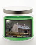 Halloween Collection Barn Harvest Moon 12.8 Oz Candle Glass Jar with Brushed Silver Metal Lid