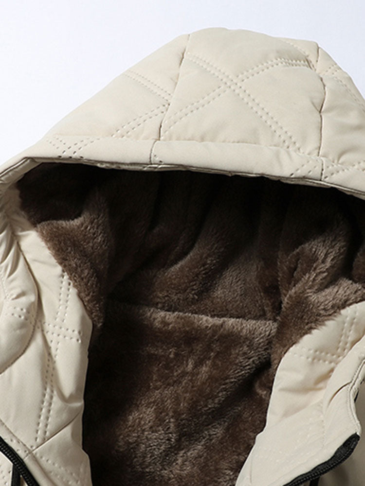 Faux Fur Lined Hooded Quilted Jacket