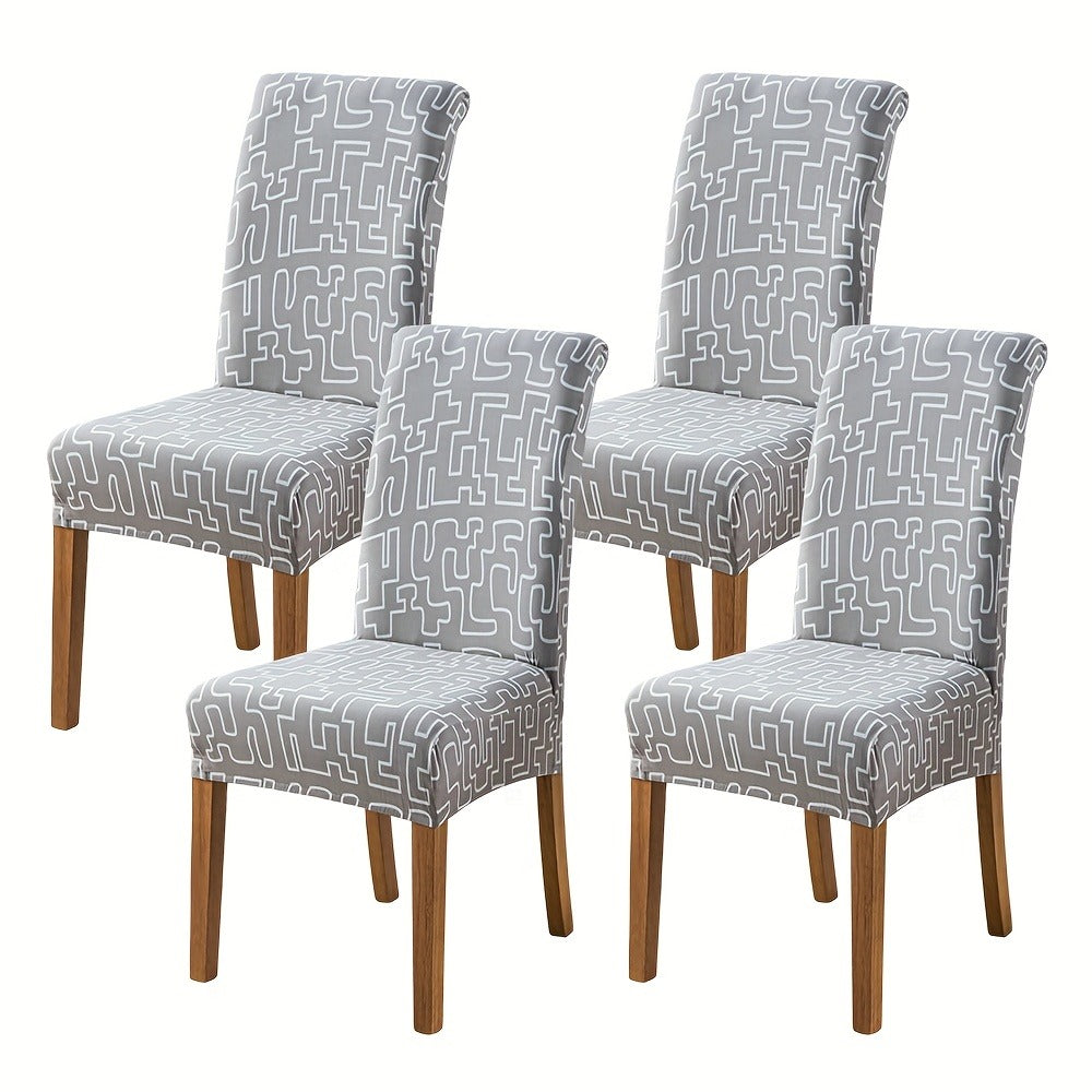 Dining Chair Covers in Ten Patterns with Four- or Six-Piece Set Checkouts for Parsons Chairs