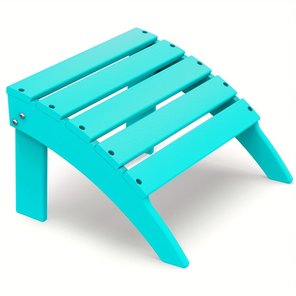 19.7-Inch HDPE Outdoor Ottoman with Footrest and Multiple Color Options for Patio