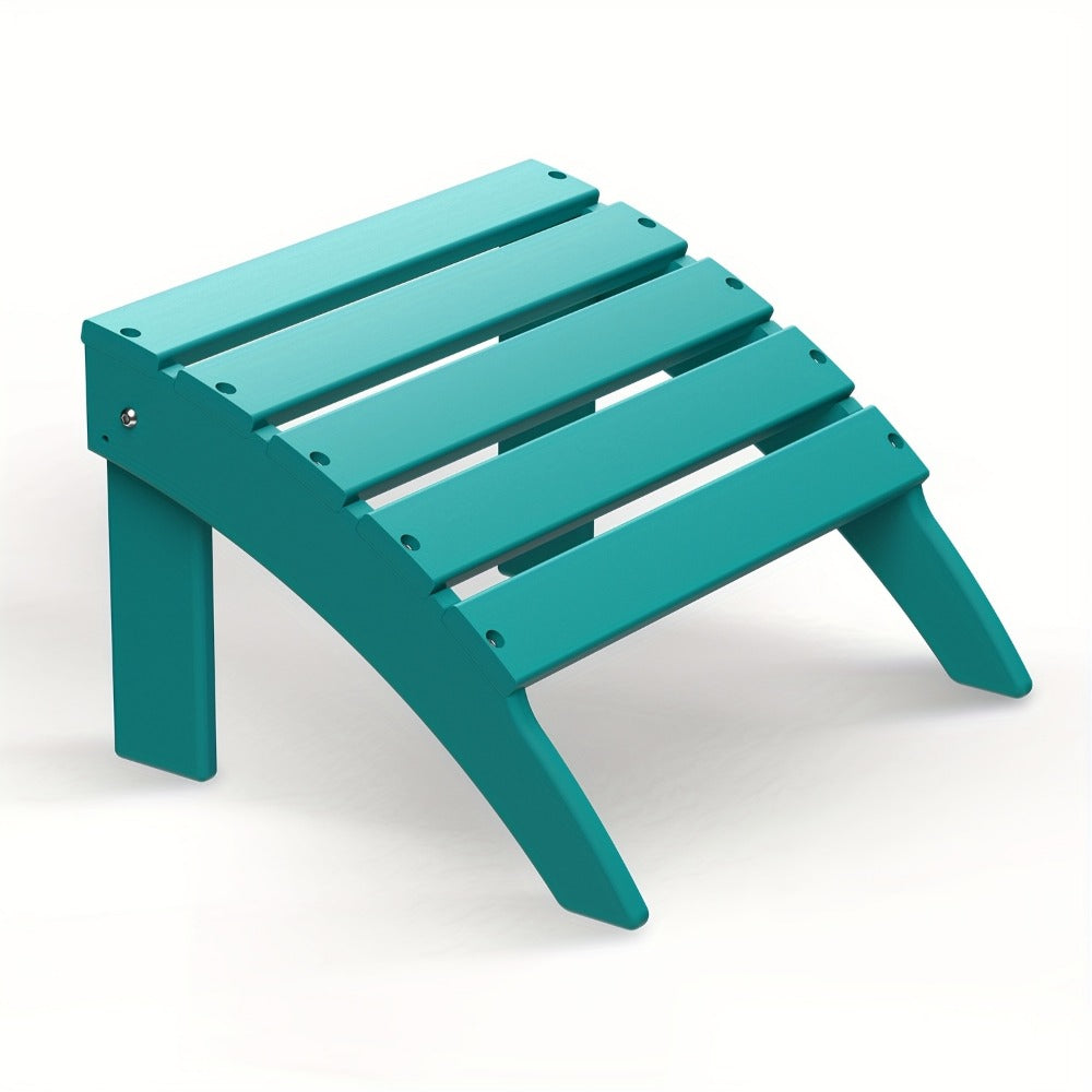 19.7-Inch HDPE Outdoor Ottoman with Footrest and Multiple Color Options for Patio