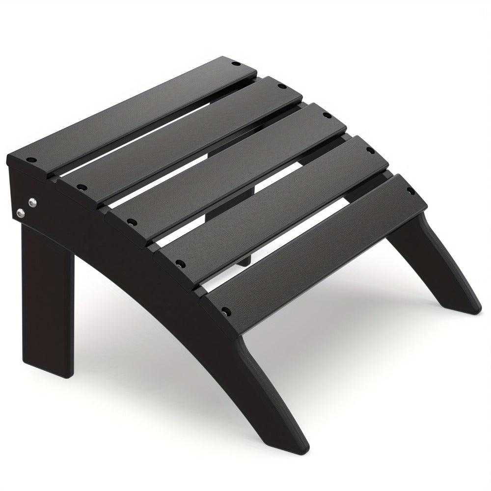 19.7-Inch HDPE Outdoor Ottoman with Footrest and Multiple Color Options for Patio