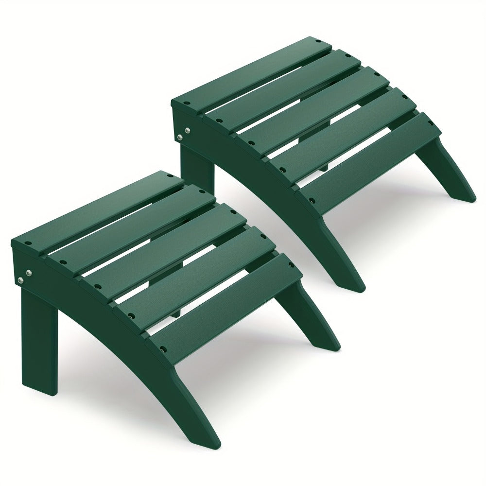 19.7-Inch HDPE Outdoor Ottoman with Footrest and Multiple Color Options for Patio