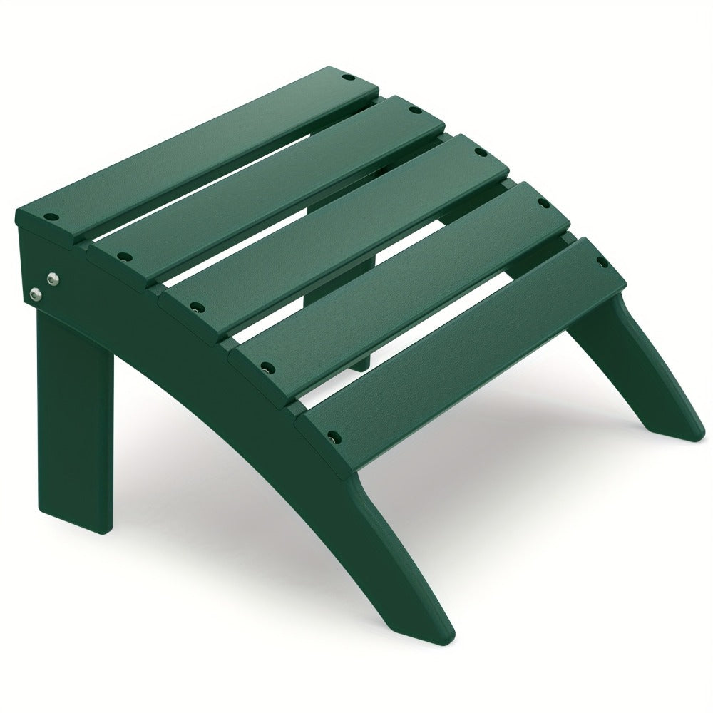19.7-Inch HDPE Outdoor Ottoman with Footrest and Multiple Color Options for Patio