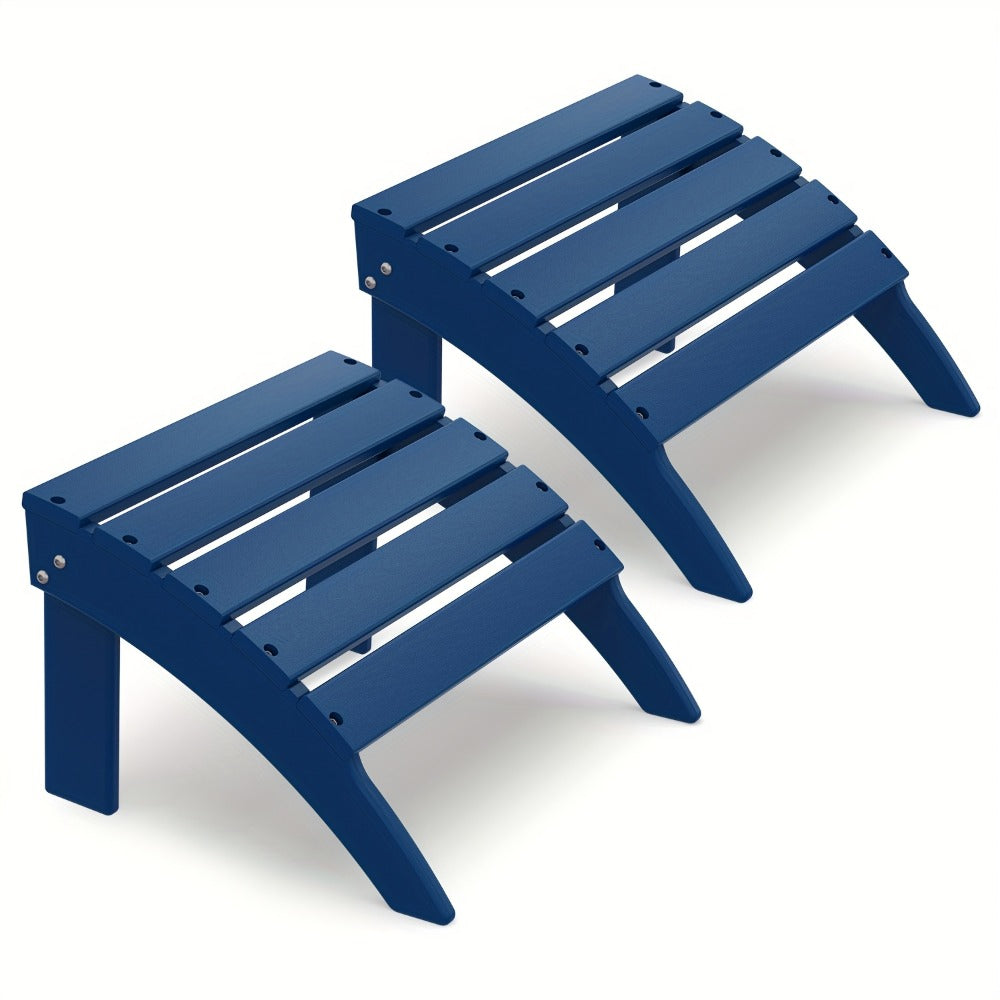 19.7-Inch HDPE Outdoor Ottoman with Footrest and Multiple Color Options for Patio