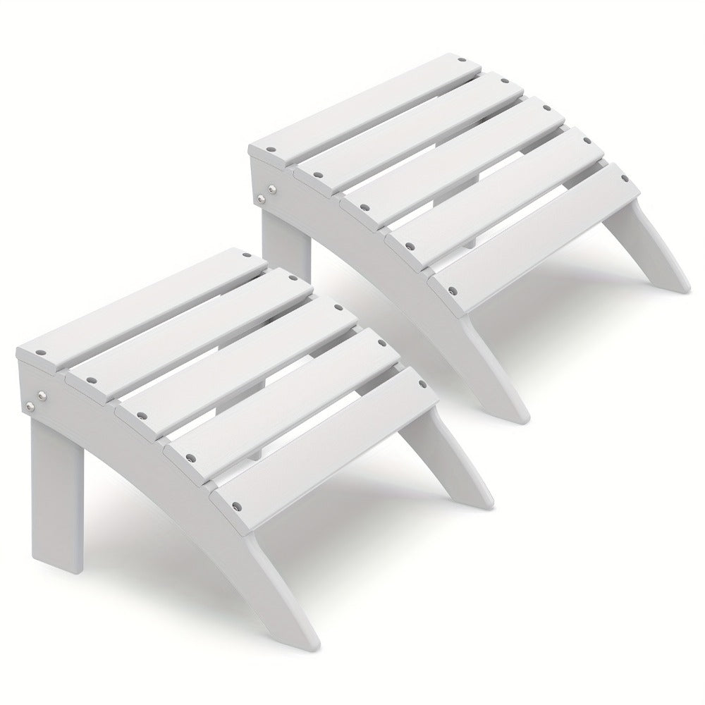 19.7-Inch HDPE Outdoor Ottoman with Footrest and Multiple Color Options for Patio