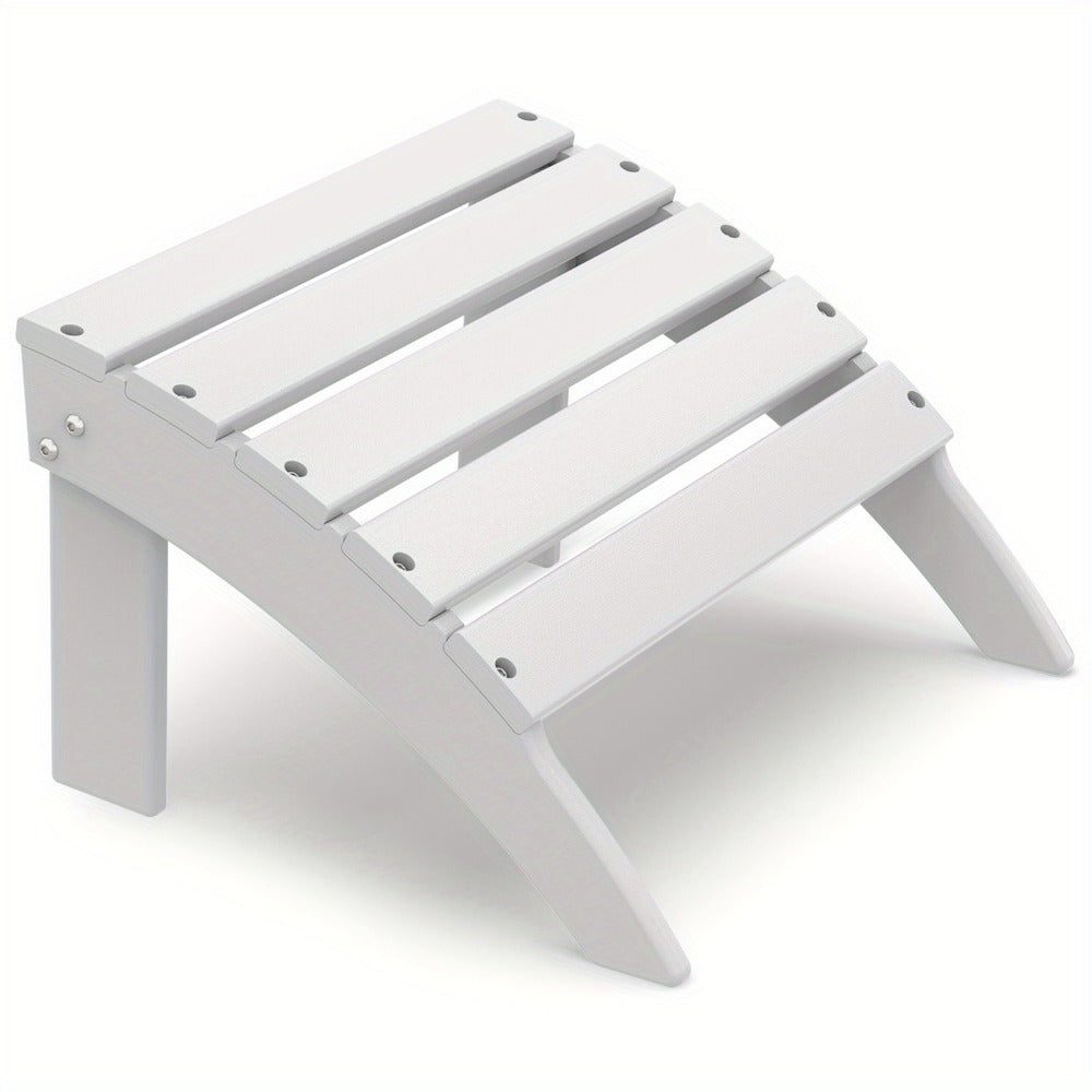 19.7-Inch HDPE Outdoor Ottoman with Footrest and Multiple Color Options for Patio