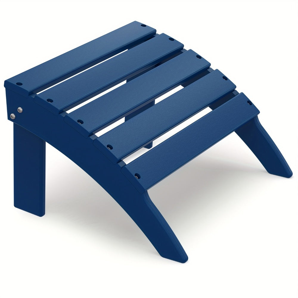 19.7-Inch HDPE Outdoor Ottoman with Footrest and Multiple Color Options for Patio