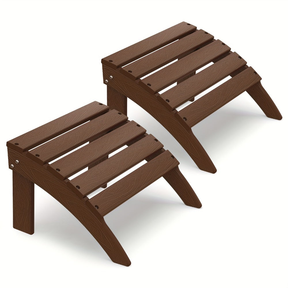 19.7-Inch HDPE Outdoor Ottoman with Footrest and Multiple Color Options for Patio