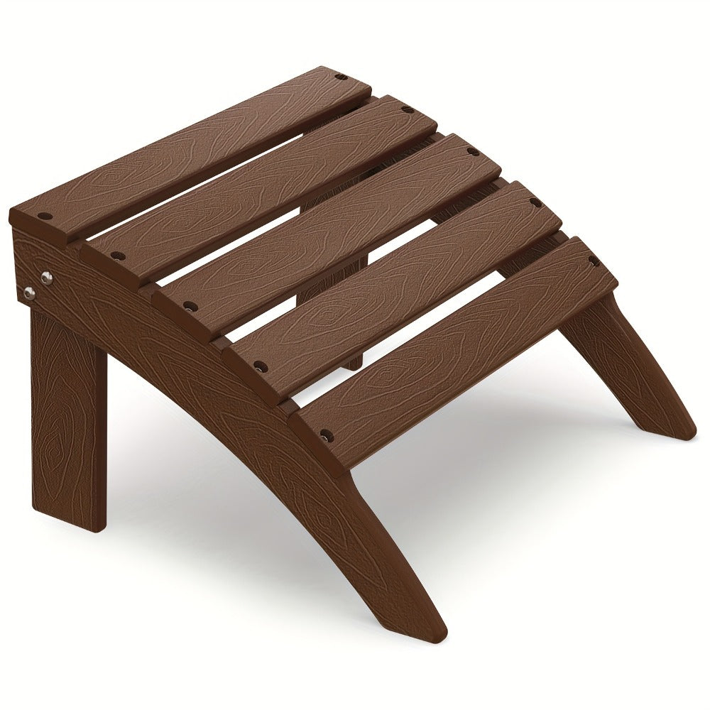 19.7-Inch HDPE Outdoor Ottoman with Footrest and Multiple Color Options for Patio